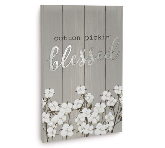 COTTON PICKIN' BLESSED WALL HANGING