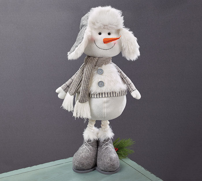 EXPANDABLE LEG SNOWMAN WITH WINTER HAT