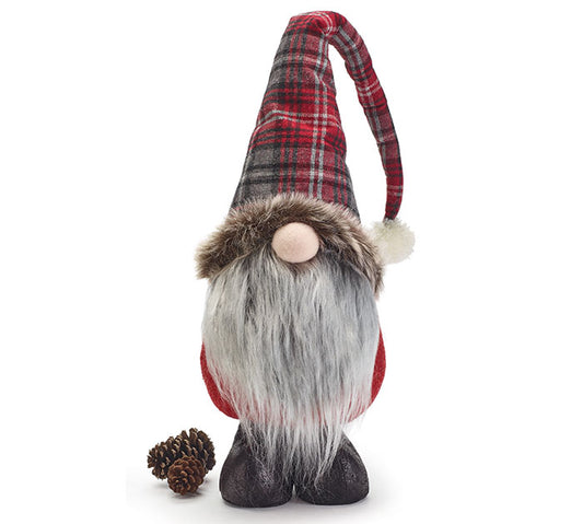 GNOME DECOR WITH LONG GRAY FUR BEARD