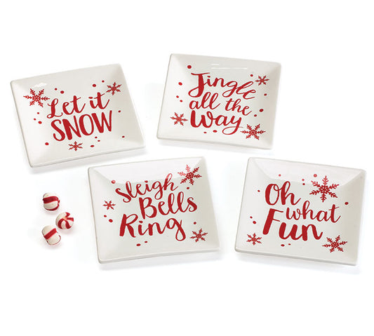HOLIDAY RED MESSAGE PLATES
