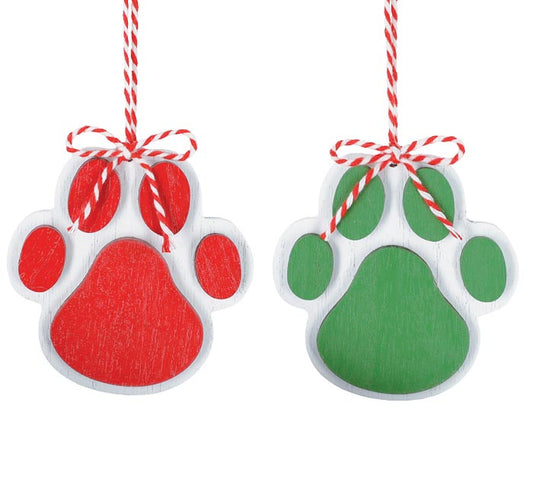 Red/Green Paw Ornament