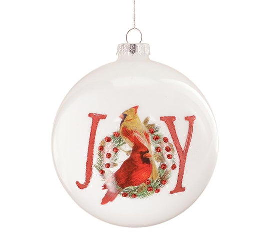 JOY CARDINAL ROUND ORNAMENT