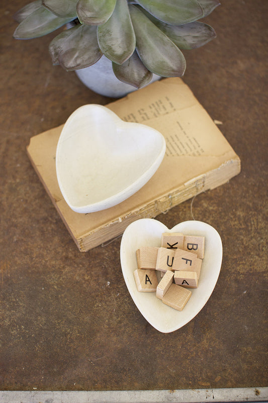 HAND-CARVED STONE HEART BOWL (2 Color Options)