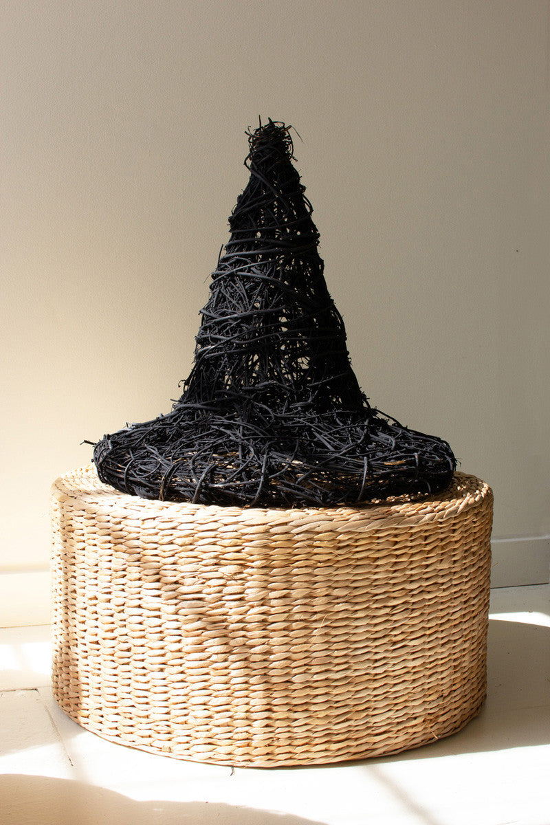 Black Painted Twig Witch Hat