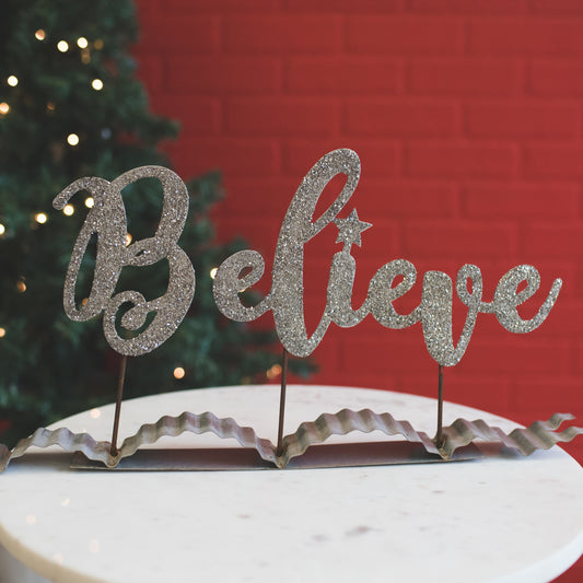 VINTAGE "BELIEVE" RIBBON