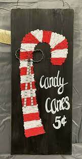 Fabric Candy Cane Sign