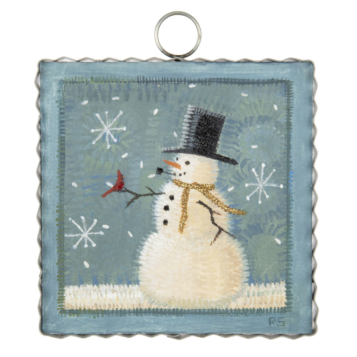 Mini Hook Rug Snowman Print