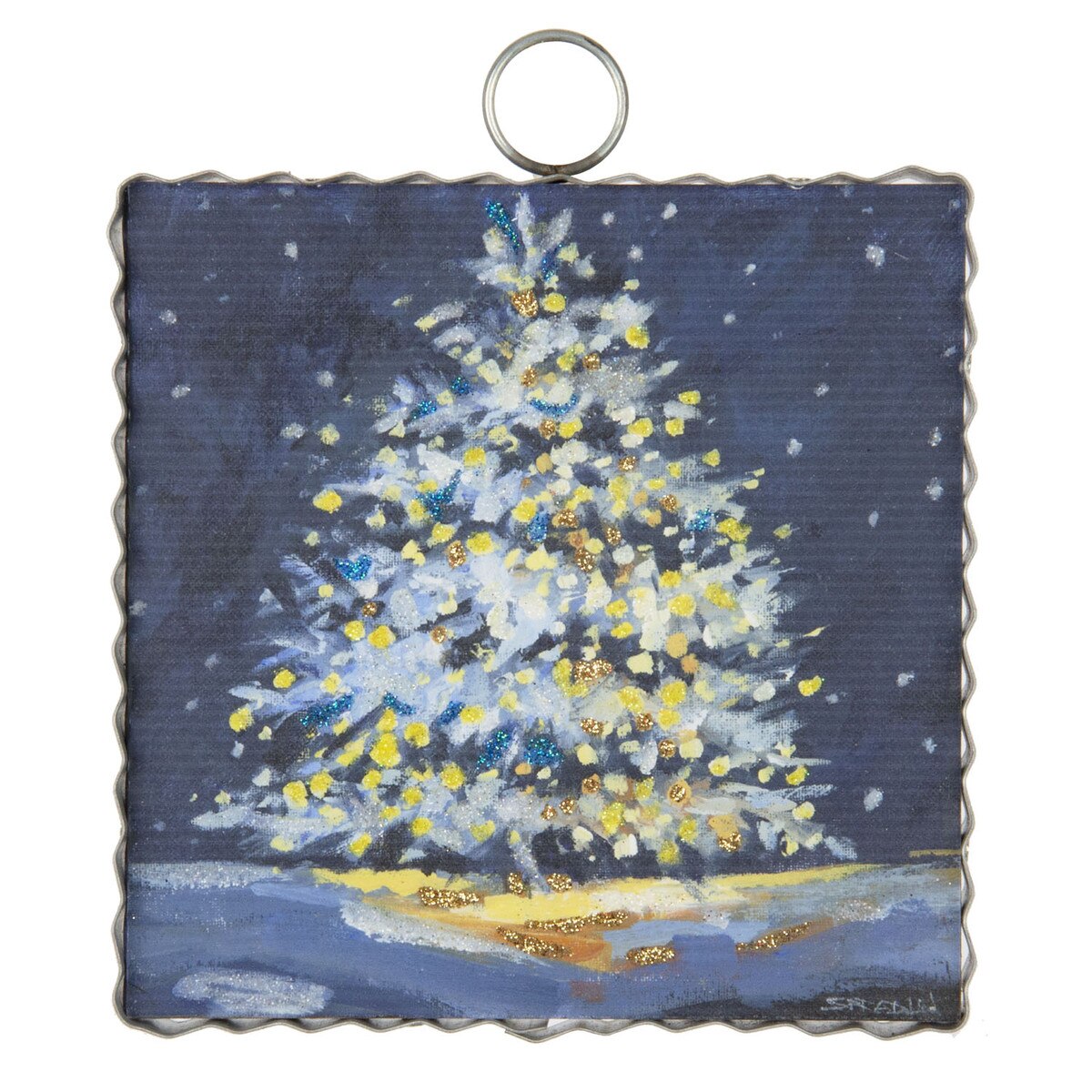 Mini Blue & Gold Tree Print