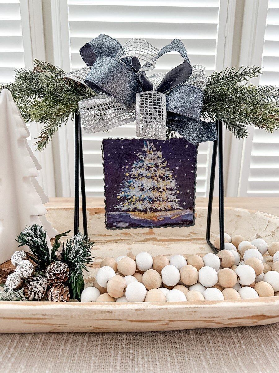 Mini Blue & Gold Tree Print