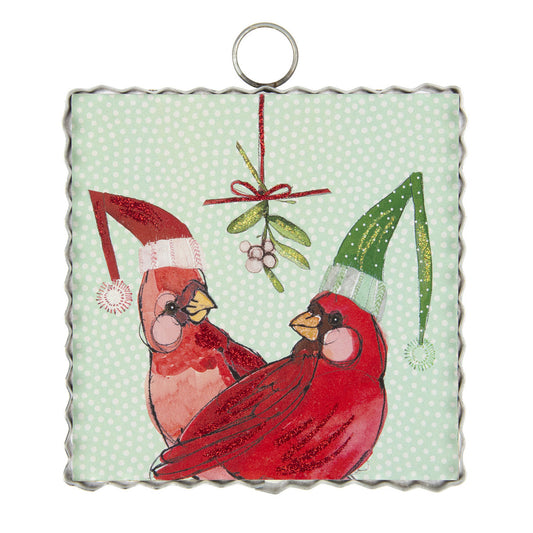 Mini Kissing Cardinals Print