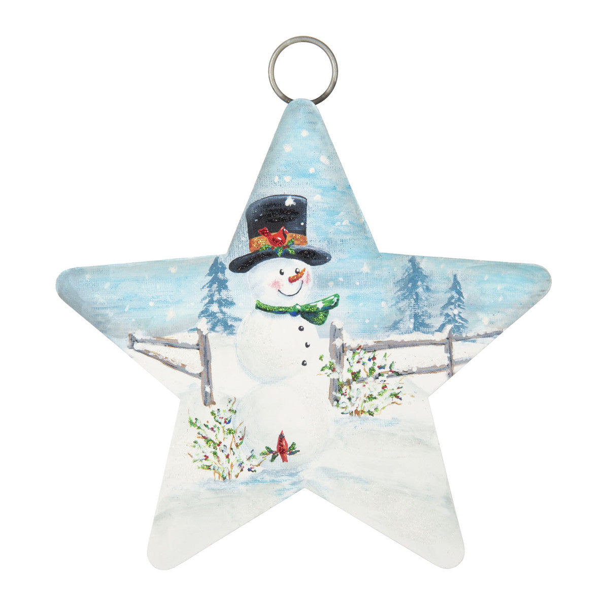 Mini Snowman & Fence Star Charm