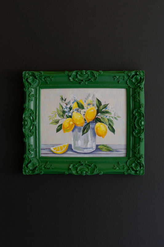 Framed Dark Green Lemons