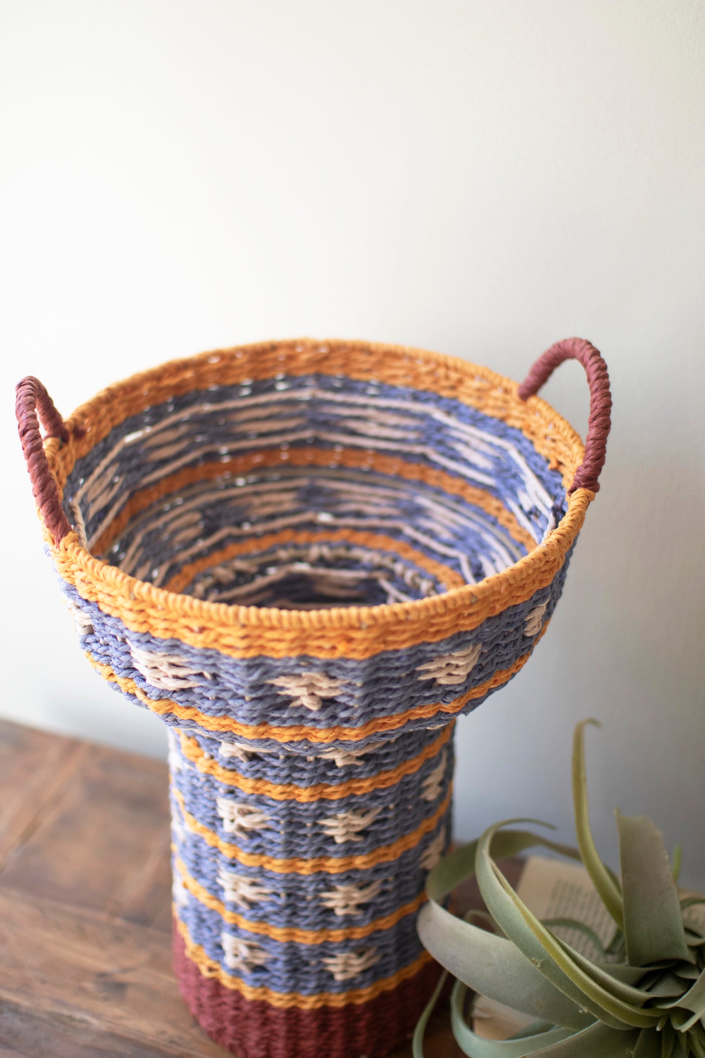 Recycled Paper Rope and Iron Compote with Handles