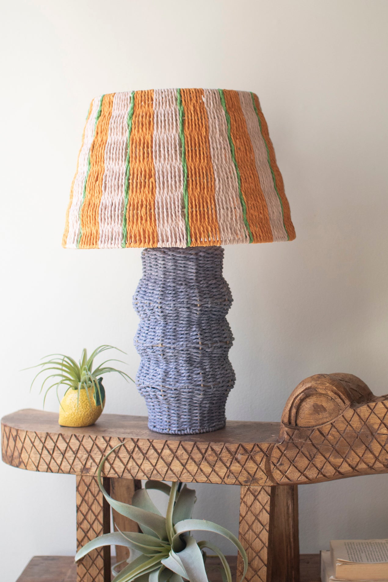 RECYCLED PAPER ROPE AND IRON TABLE LAMP