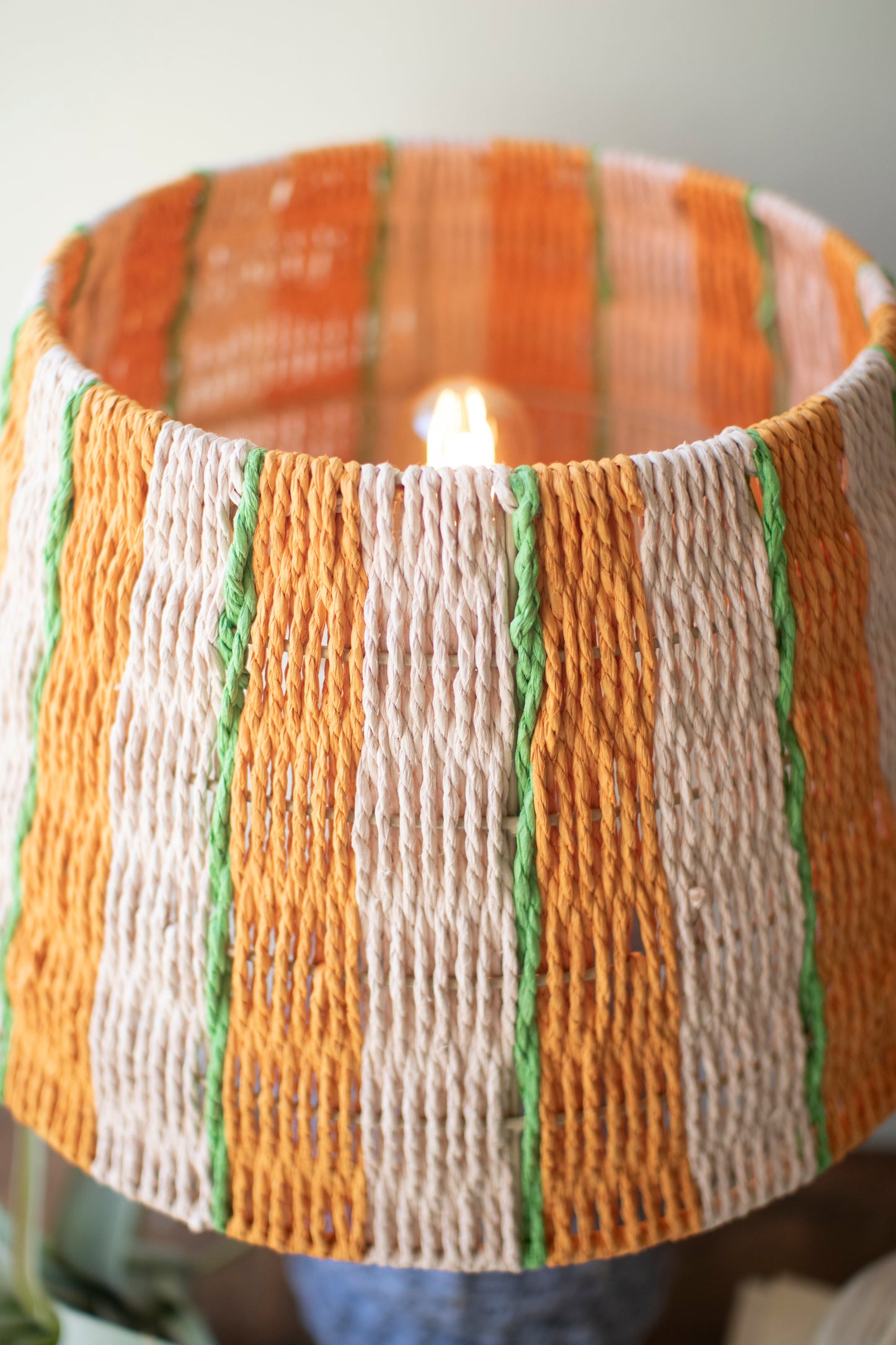 RECYCLED PAPER ROPE AND IRON TABLE LAMP