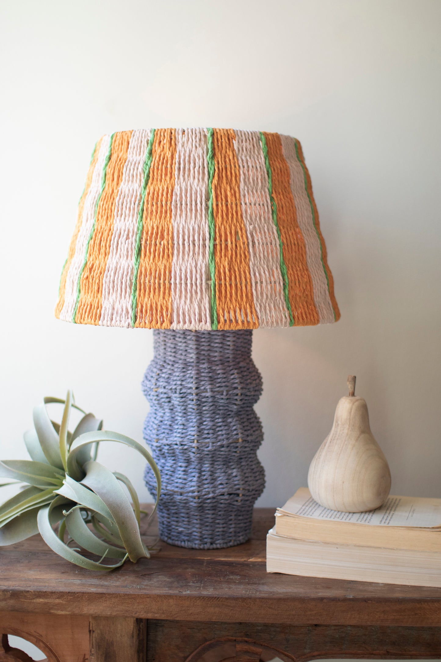 RECYCLED PAPER ROPE AND IRON TABLE LAMP