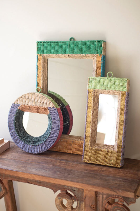 Set of 3 Recycled Paper Framed Mirrors