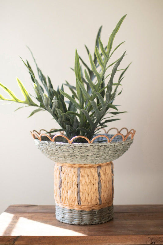 Recycled Paper Rope and Iron Compote with Scalloped Rim