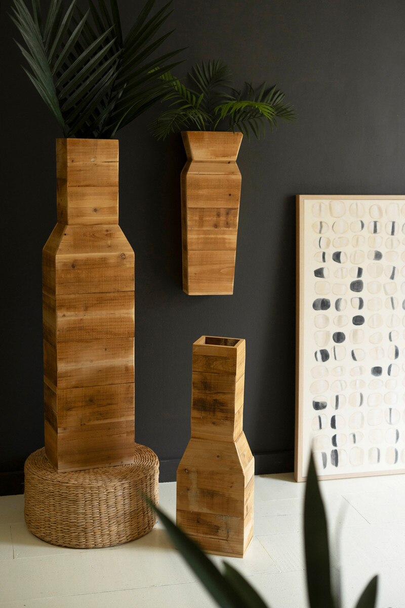 Recycled Wood Tabletop or Wall Vase