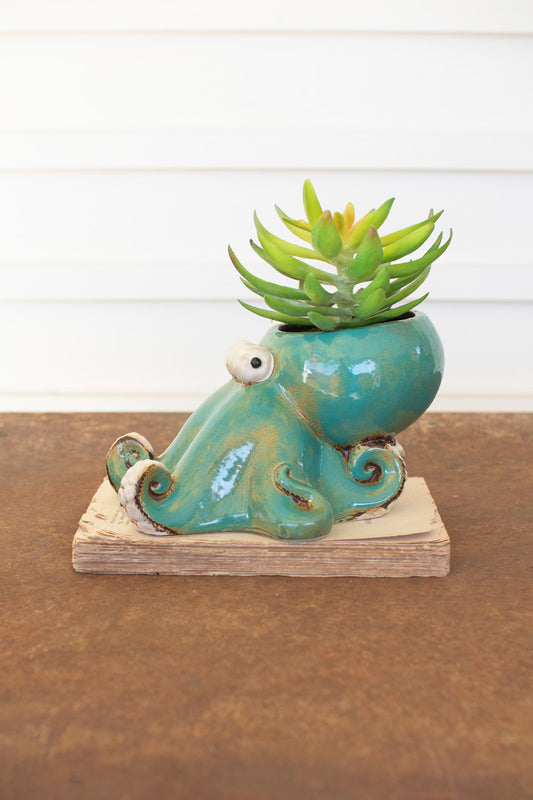 CERAMIC OCTOPUS PLANTER