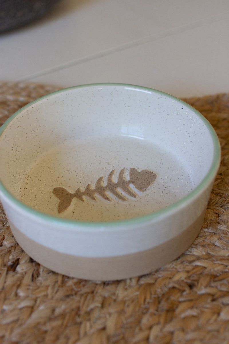 CERAMIC CAT BOWL