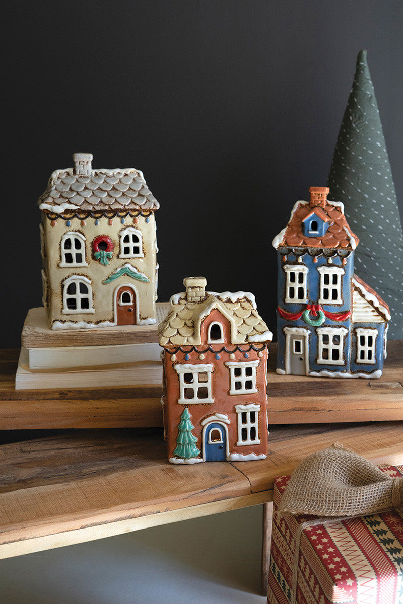 Set of 3 Ceramic Christmas Houses