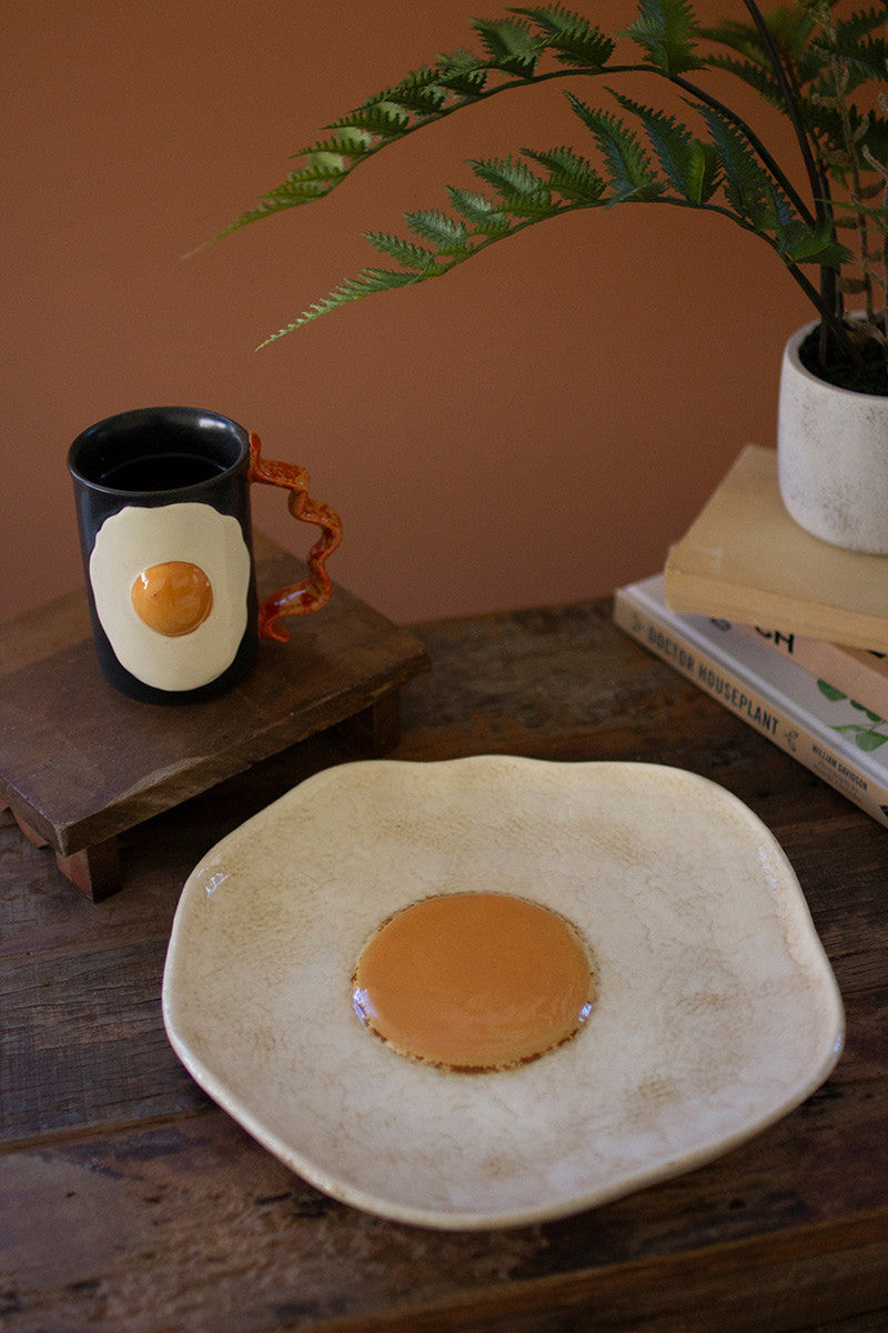 Ceramic Fried Egg Platter