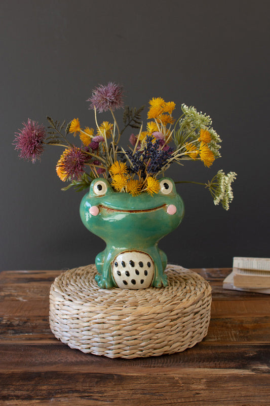 Ceramic Quirky Frog Planter