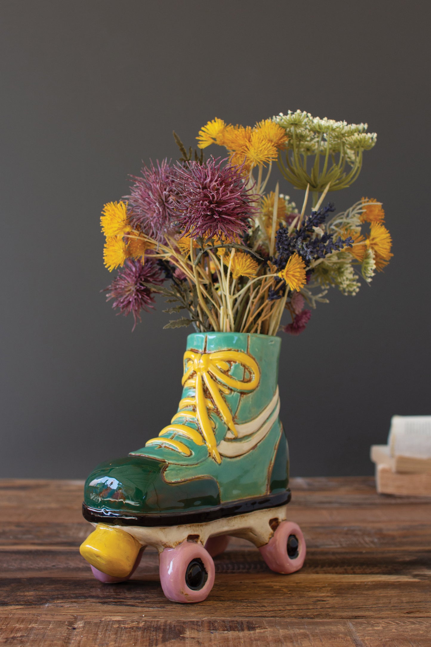 Ceramic Roller Skate Planter