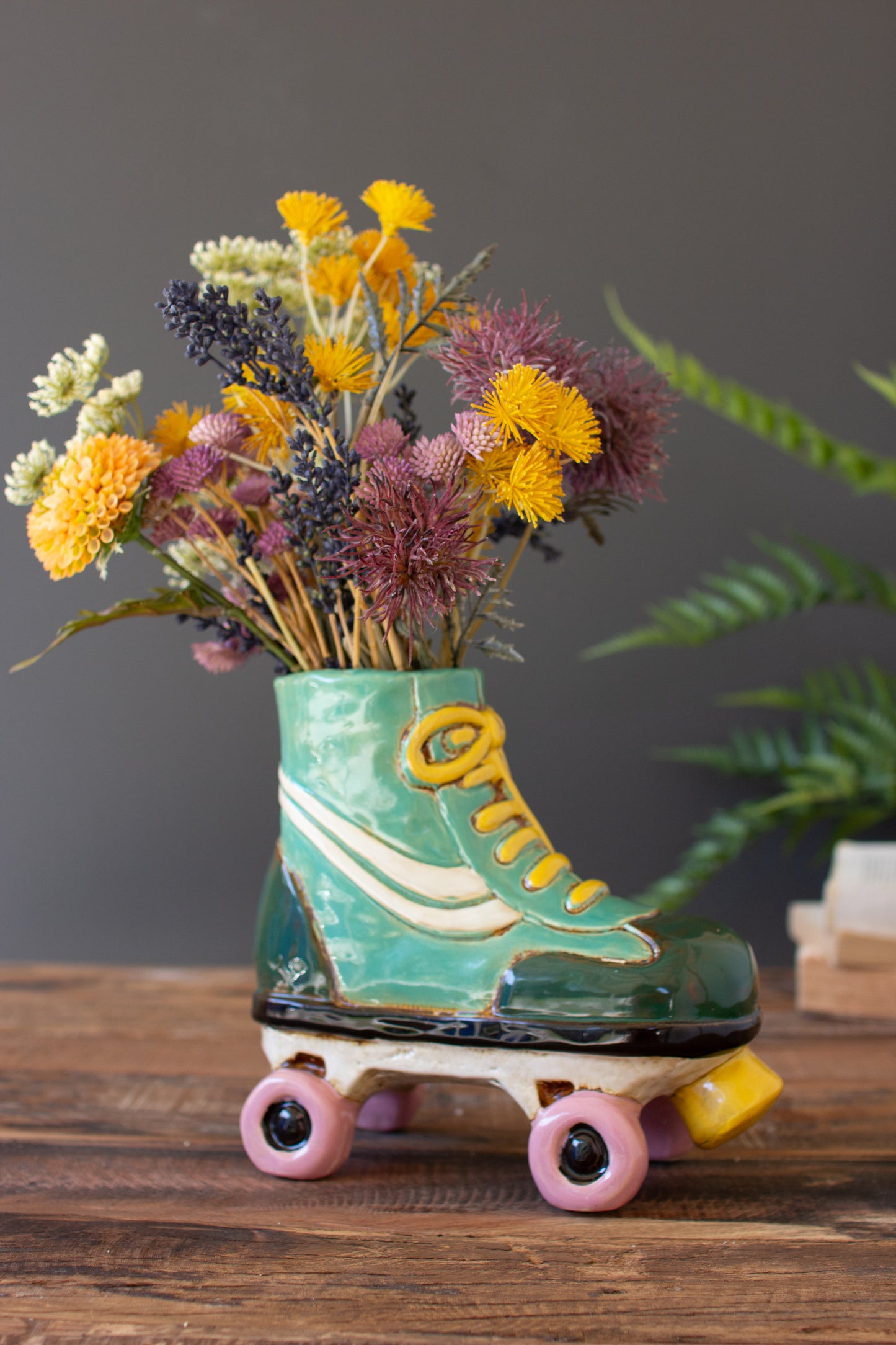 Ceramic Roller Skate Planter