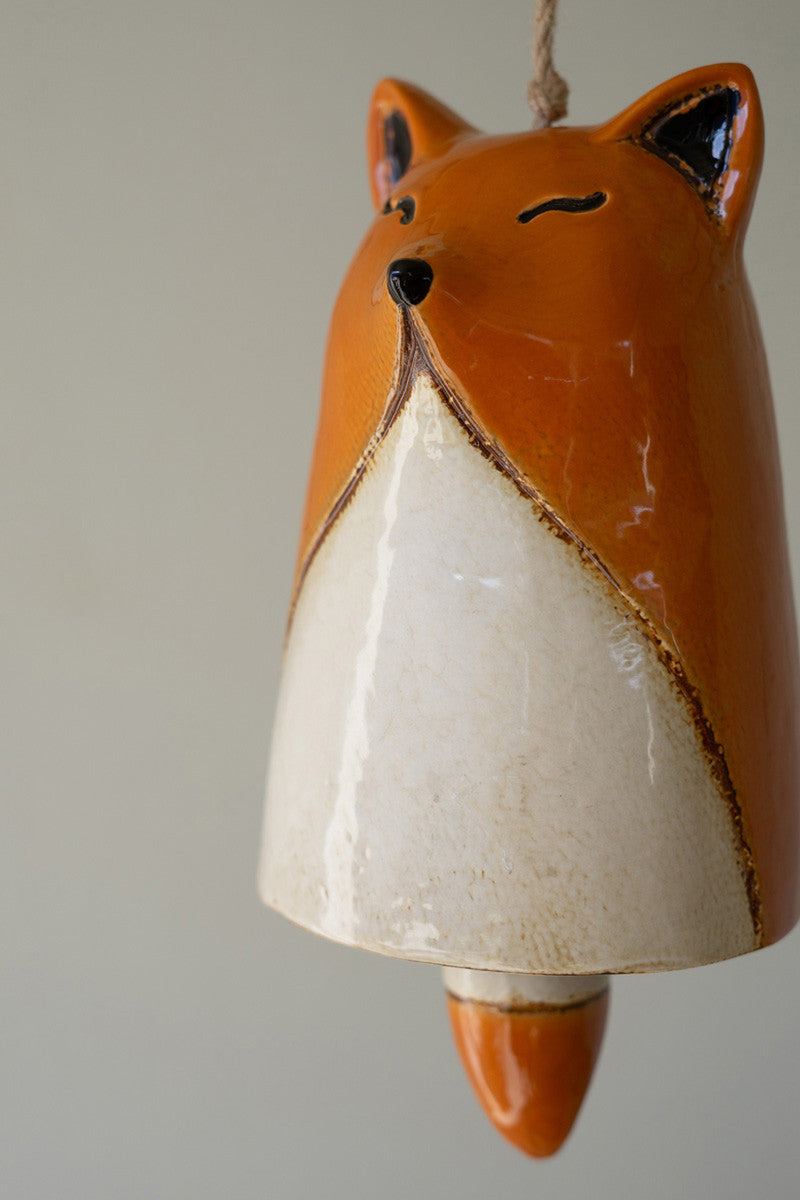 Hanging Ceramic Fox Bell