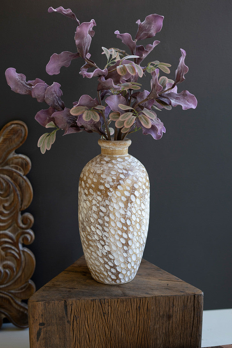 White-Washed Wood Vase #1