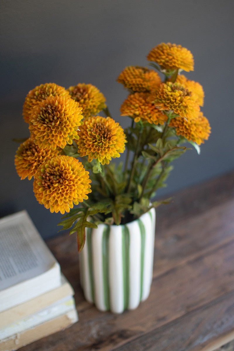 Bundle of 7 Artificial Mustard Ball Dahlias