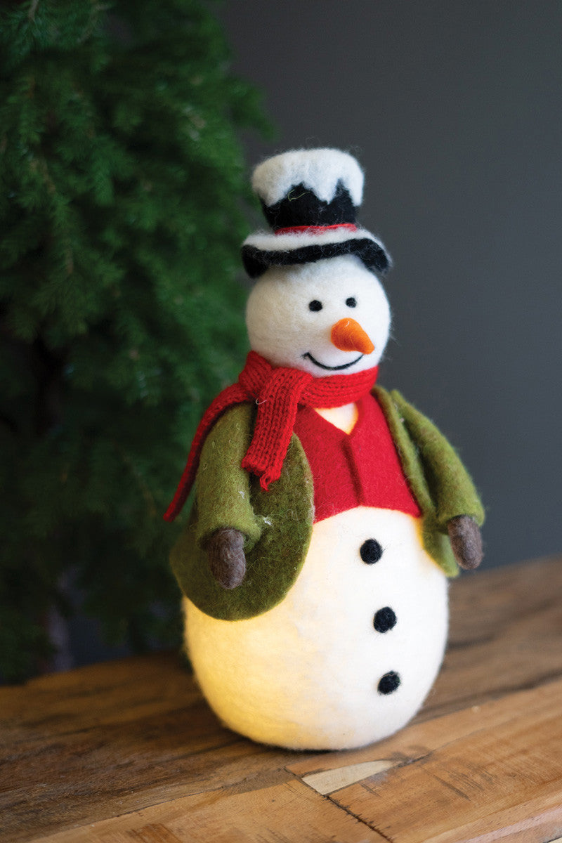 Lighted Felt Snowman