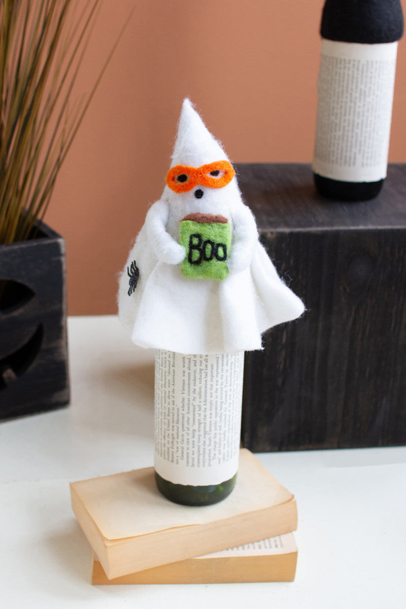 Felt Halloween Bottle Topper / Ghost