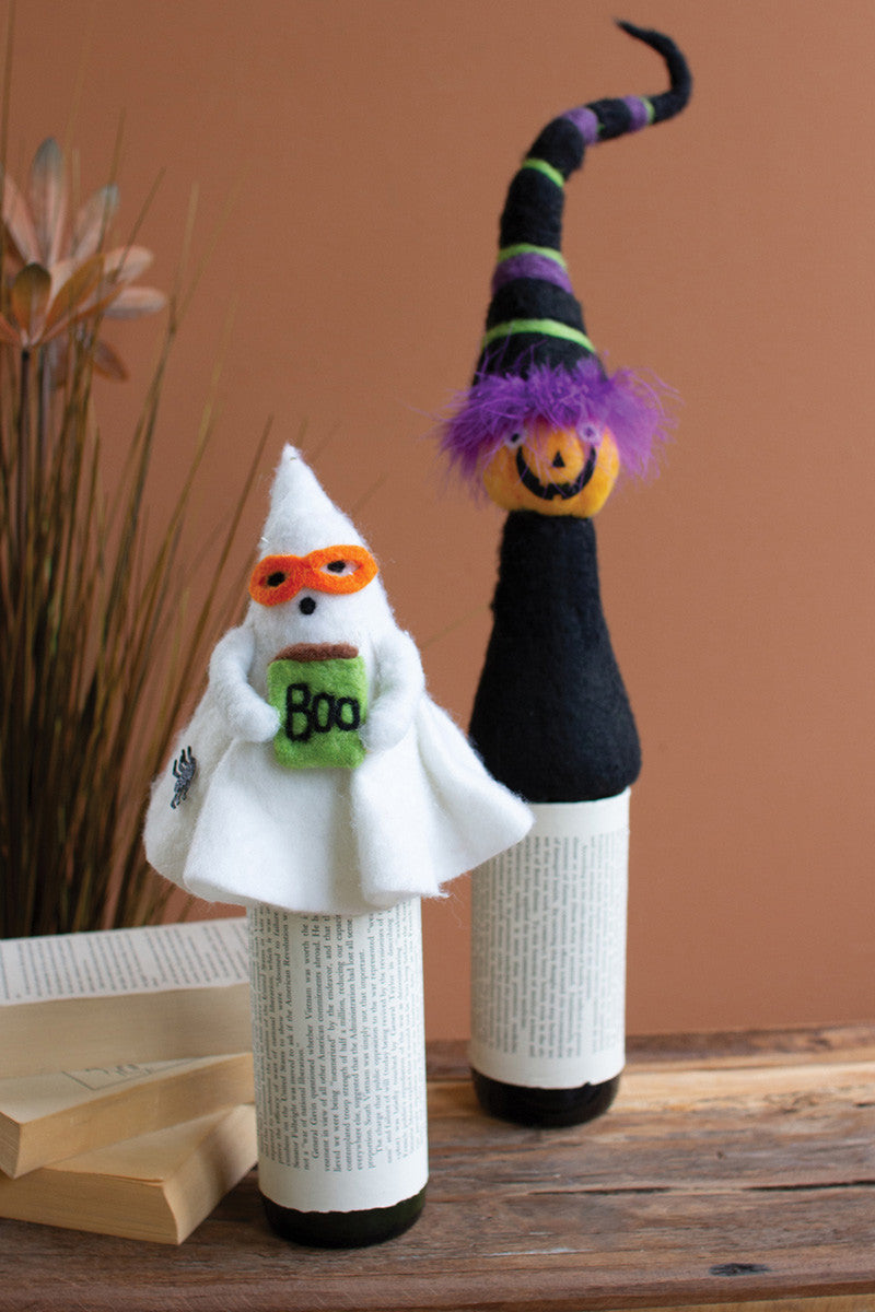 Felt Halloween Bottle Topper / Ghost