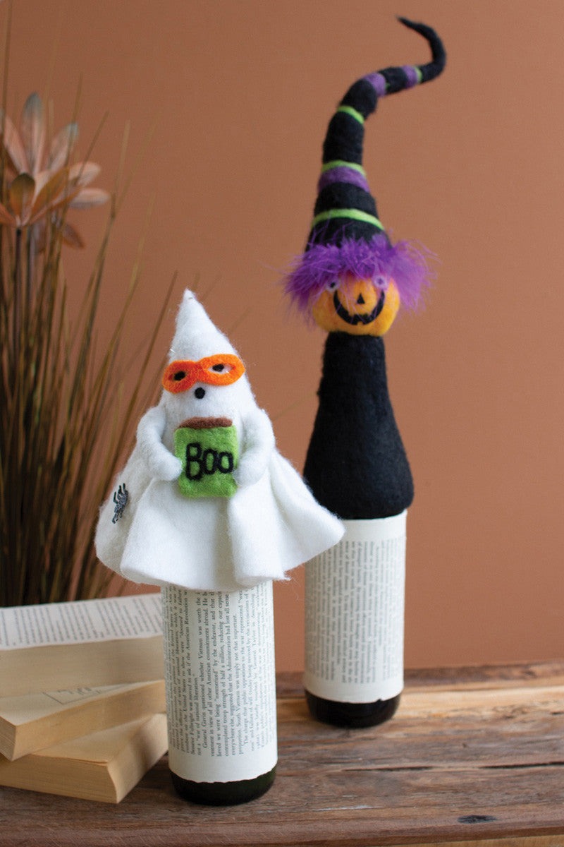 Felt Halloween Bottle Topper / Jack-O-Lantern