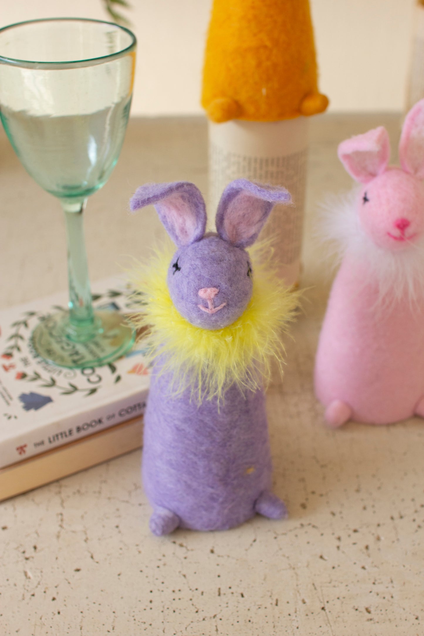 Set of 3 Felt Easter Rabbit Bottle Toppers