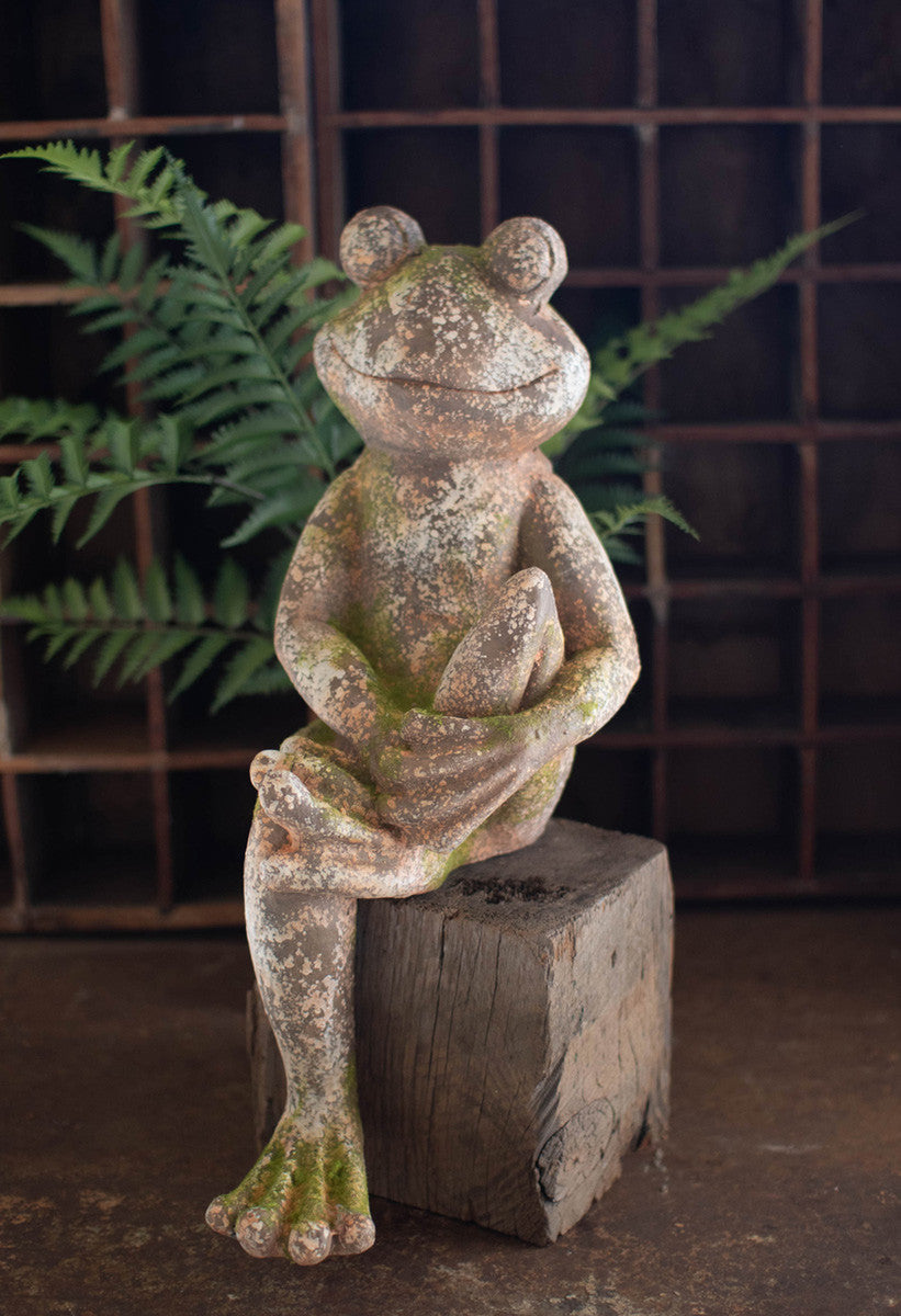 FAUX CONCRETE FROG - (2 Size Options)