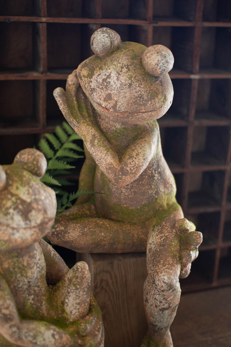 FAUX CONCRETE FROG - (2 Size Options)