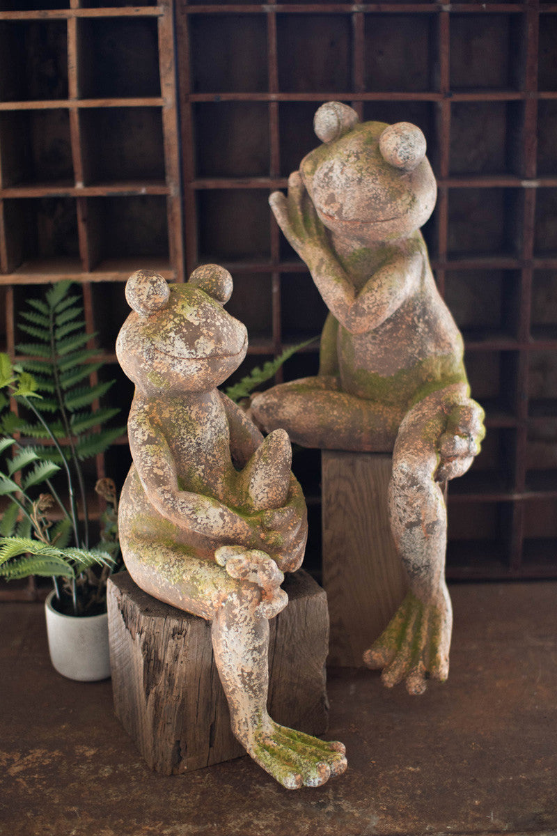 FAUX CONCRETE FROG - (2 Size Options)