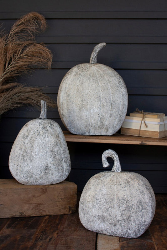 Set of 3 Rustic Metal Pumpkins