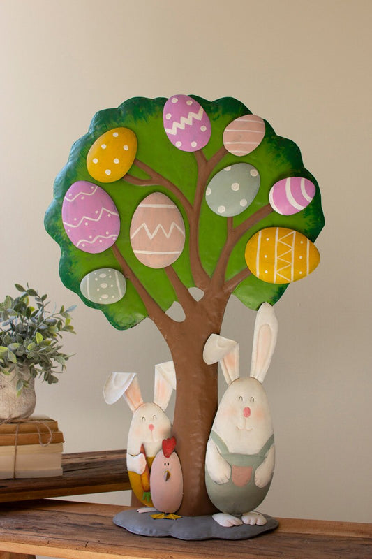 Large Painted Metal Easter Egg Tree