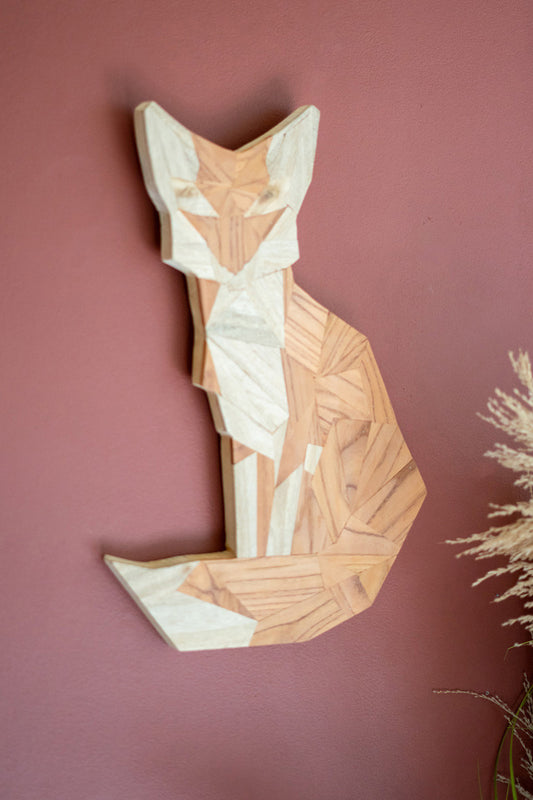 Assorted Wood Block Fox Wall Hanging