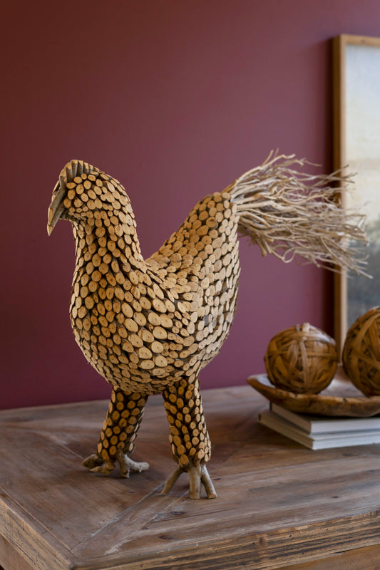 Reclaimed Spliced Wood and Twig Rooster