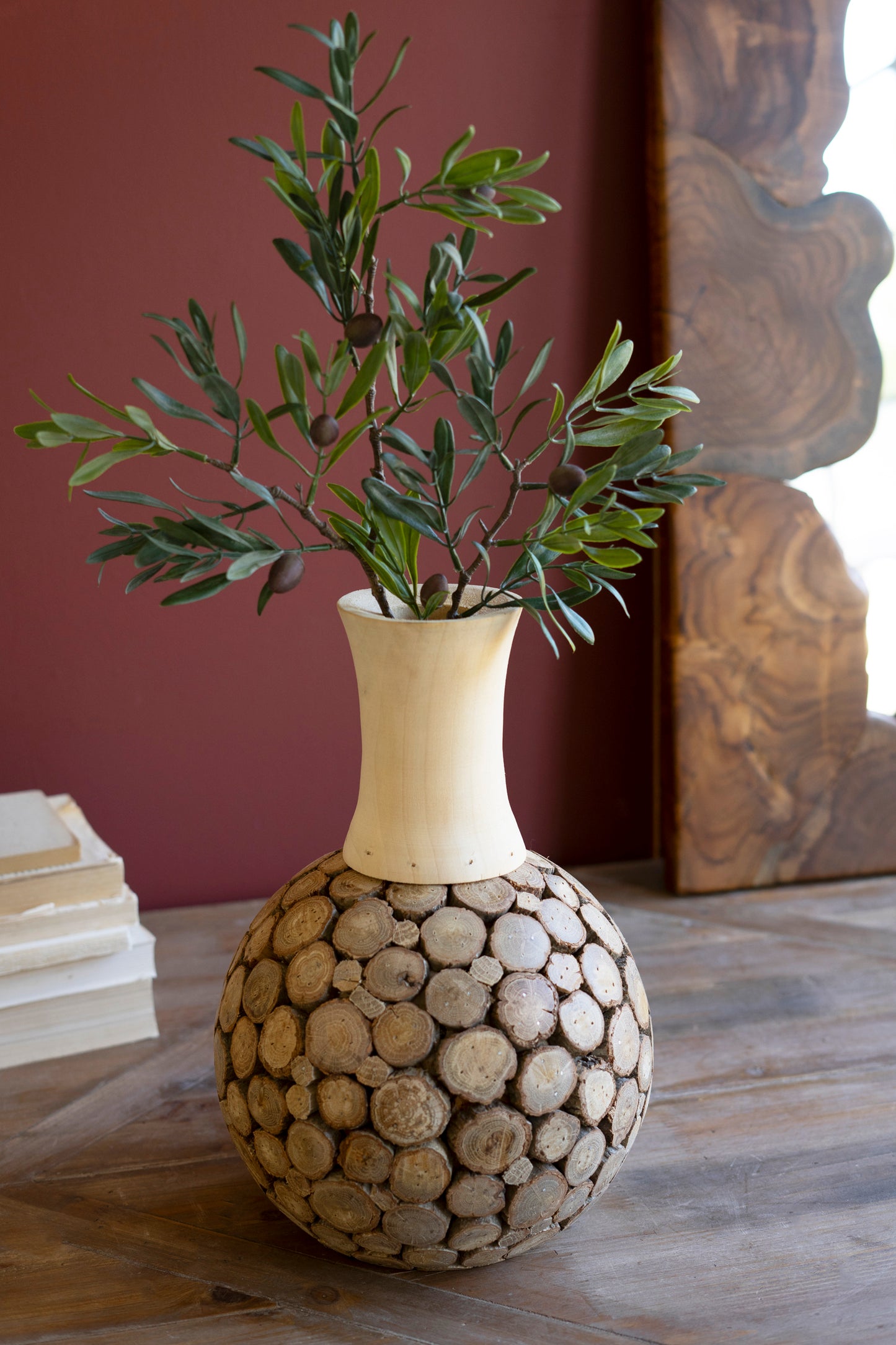 Spliced Wood Bulb Vase