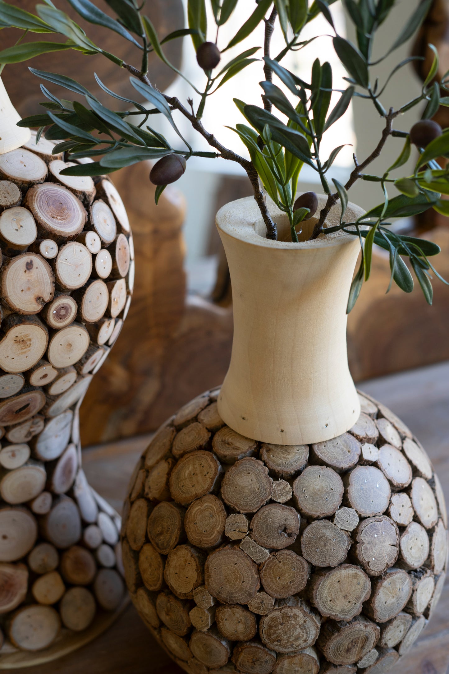 Spliced Wood Bulb Vase