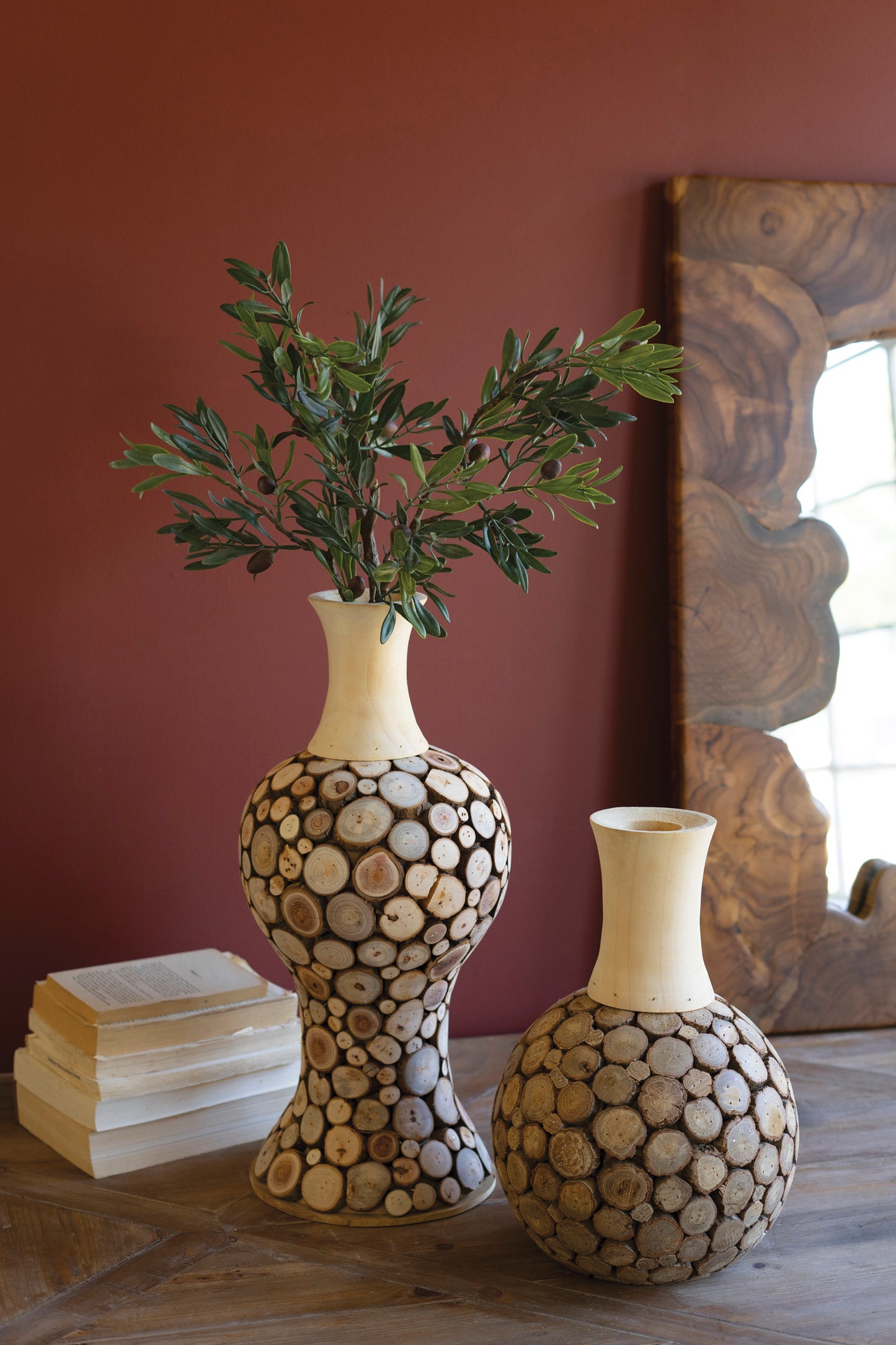 Spliced Wood Bulb Vase