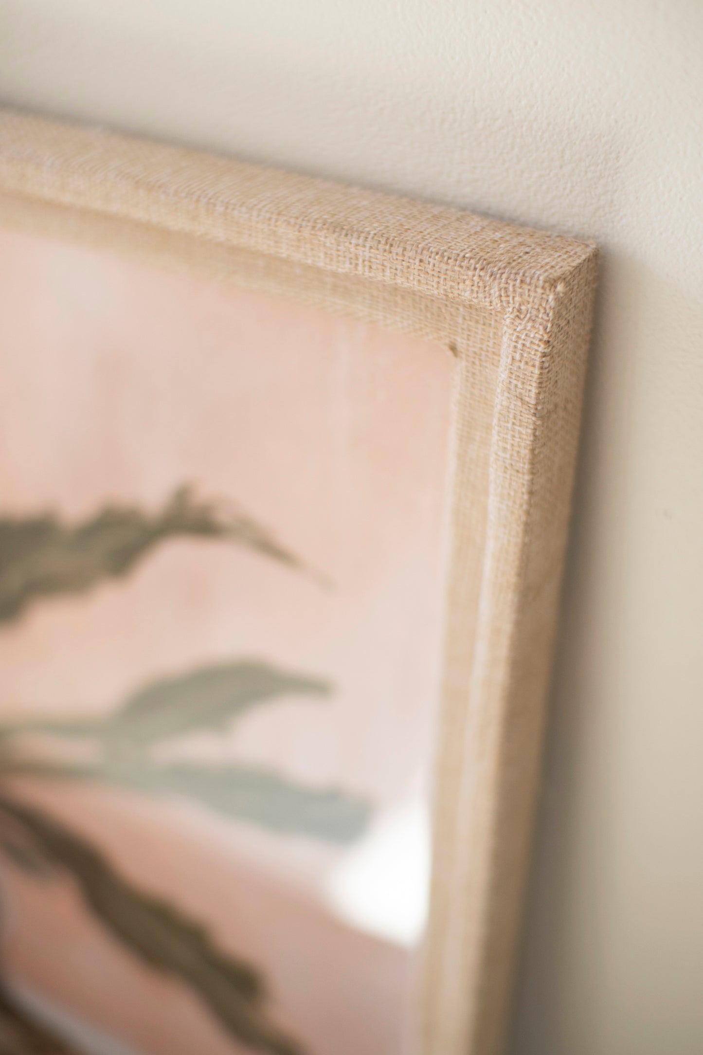 Floral Print under Glass with Linen Wrapped Frame