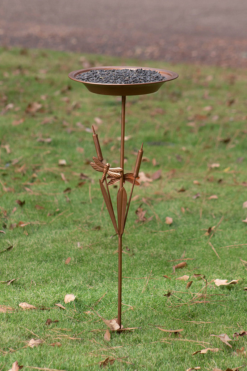 Bird Feeder Yard Stake with Copper Finish